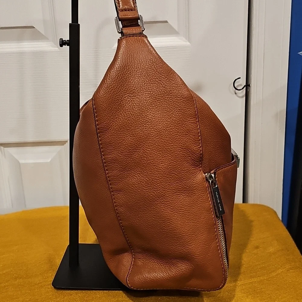 Michael Kors Sloane Leather Hobo Bag In Luggage Brown EUC